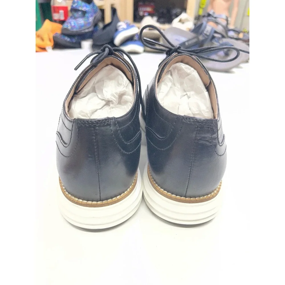 Cole Haan Grand.OS Mens Black Leather Wingtip Oxford Shoes C26469 Sz 11.5 M NEW